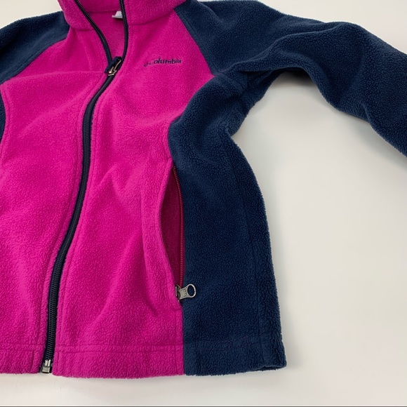 Columbia Girls Benton Springs Fleece Jacket Colorblock Blue Purple Size Small - Picture 4 of 9